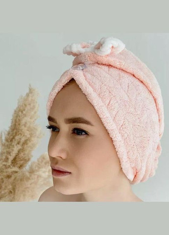 Рушник-шапка для волосся з мікрофібри чалму Персиковий (П4К-chalma-001-05) No Brand персиковий