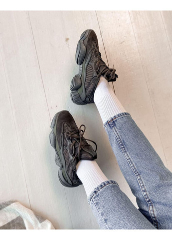 Чорні Осінні кросівки чоловічі adidas yeezy boost 500 granite адідас ізі буст No Brand