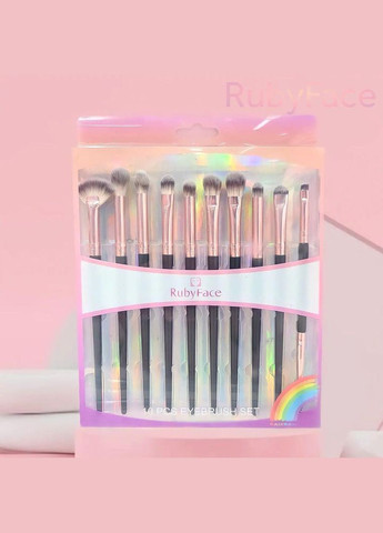 Набор 10 кистей для макияжа Ruby Face, чёрный No Brand (304055828)