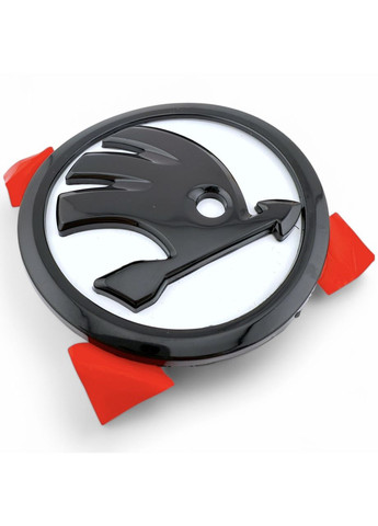 Эмблема значок логотип на капот, багажник. Шкода 90мм Белая Skoda (354698430)