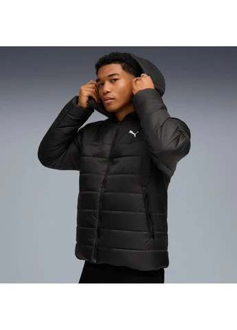 Черная демисезонная куртка ess hooded padded jacket black 685211-01 Puma