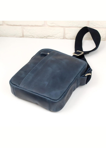 Сумка чоловіча шкіряна через плече. Шкіра Crazy Horse. Синій колір No Brand (316386462)