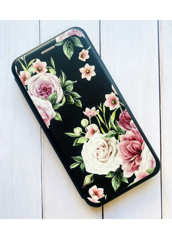 Чохол-книжка з малюнком для Samsung Galaxy A32 5G Чорний:: Рожеві квіти (принт 287) G-Case (360711563)