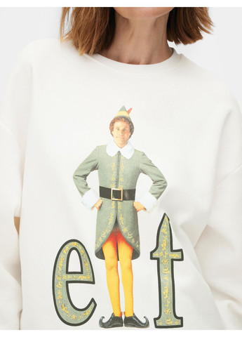 Молочный свитшот флис,молочный с принтом, Primark (369625711)