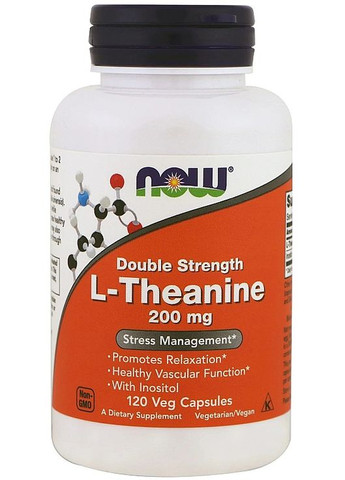 Пищевая добавка "L-теанин", 200 мг L-Theanine Double Strength Veg Capsules 60шт (874457-17604503) Now Foods (368648954)