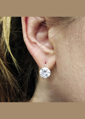 Серьги серебро 925° 4,98г. белый фианит () Bigsun 571 (316660031)