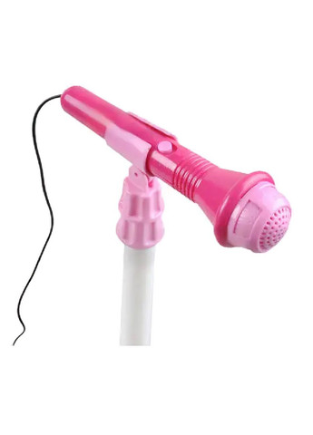 Дитячий набір електрогітара з мікрофоном підсилювачем MP3 входом миготливими вогнями роботою від батарейок (480351-Prob) Рожева Unbranded (334058369)