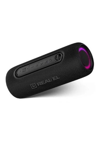 Колонка портативная 2.0 X-715, 2 x 5 Вт, пластиковый корпус, Bluetooth, USB-A/USB-C, AUX, RGB подсветка, питание от Real-El (395347571)