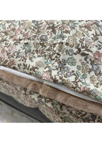 Эксклюзив: постельное белье евро (Сатин/Велюр). Роскошный комплект бежевого с серым цветом 200*230 см. No Brand (370710008)