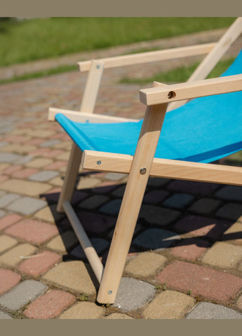 Шезлонг дерев'яний розкладний з підлокітниками XRmaster Блакитний No Brand (338438341)