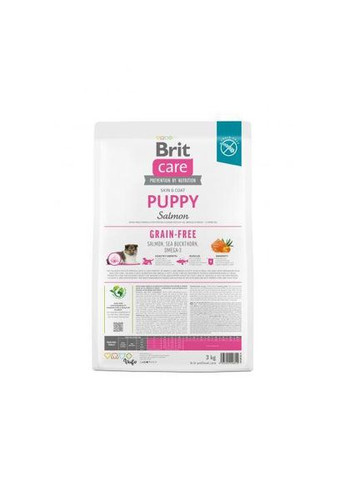Сухий корм Dog Grain-free Puppy для цуценят, беззерновий з лососем, 3 кг Brit Care (349823476)