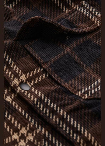 Коричнева демісезонна вельветова куртка-сорочка H&M