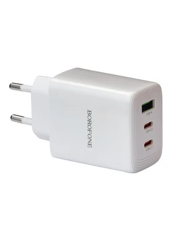Мережевий зарядний пристрій BN32 USB-C1:65W, USB-C2?20W, USB-A?18W White Borofone (392947800)