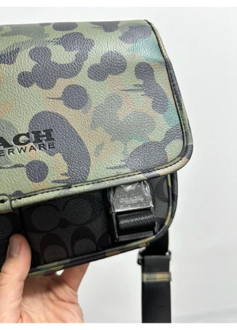 Мужская сумка Khaki & Black League Hybrid Messenger Bag In Charcoal Multi No Brand (355342804)