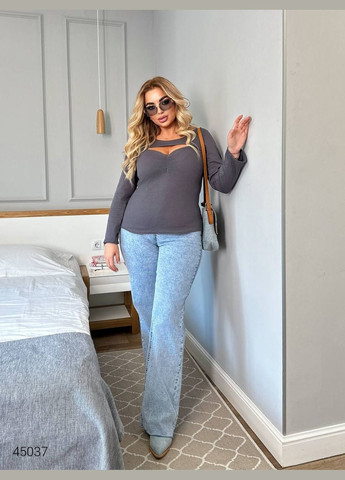 Темно-сірий демісезонний жіночий джемпер з вирізом Liton