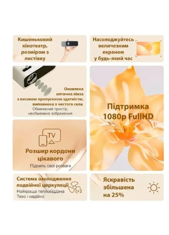 Компактний Проектор 720p HD Android 9.0 PANOPLUS CEP з Вбудованими Динаміками (Wanbo Mini Pro_4899) XPRO (392922883)