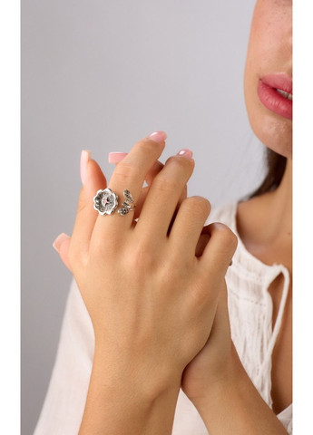 Кільце срібне квітка Калачики Granat 925 Zirkon розмір Skifska Etnika (364202765)