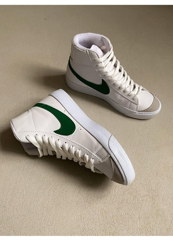 КРОССОВКИ ЖЕНСКИЕ NIKE BLAZER HIGH WHITE GREEN НАЙК БЛЕЙЗЕР No Brand серые демисезоны (367172500)