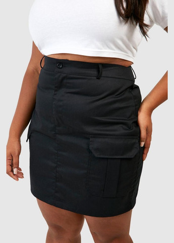 Черная повседневная однотонная юбка Boohoo