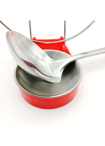 Подставка для крышки, половника и ложки из нержавеющей стали и пластика H 14 cm Красный Kitchen Master (297982816)