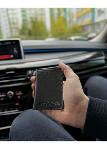 Обкладинка на автодокументи шкіряна чорна коричнева No Brand (394178222)