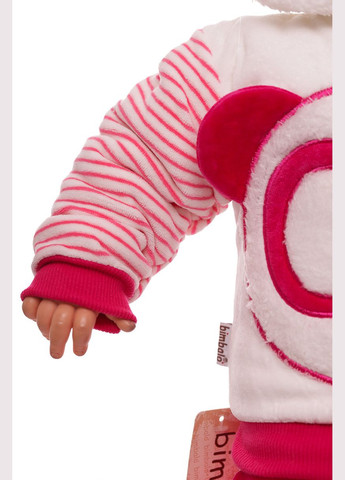 Розовый зимний костюм с длинным рукавом для девочки велюровый панда розовый 74 см (27409) BABYKROHA