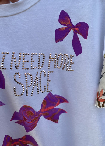 Футболка свободного кроя,принт бантики. Made in Italy - (329901571)