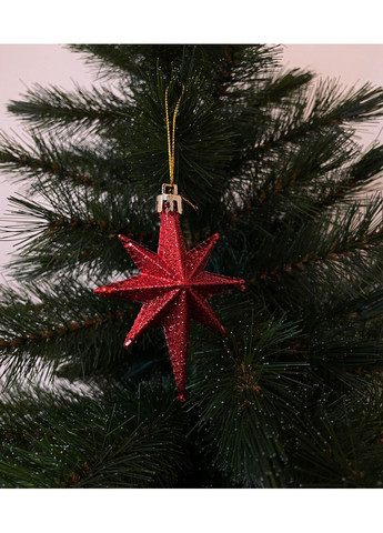 Прикраса-підвіска пластикова "Зірки" 9 см, комплект 4 шт, червоні Chomik (369765159)