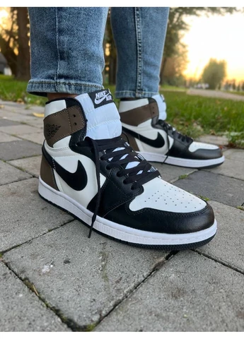 Комбіновані кросівки чоловічі nike air jordan 1 darck mocha найк аір джордан демісезон No Brand