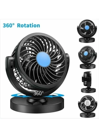 Автомобильный вентилятор от прикуривателя 12V на подставке 360 градусов 5W VEHICLE MOUNTED SINGLE HEAD FAN 01 CZ11 UKC (383040465)