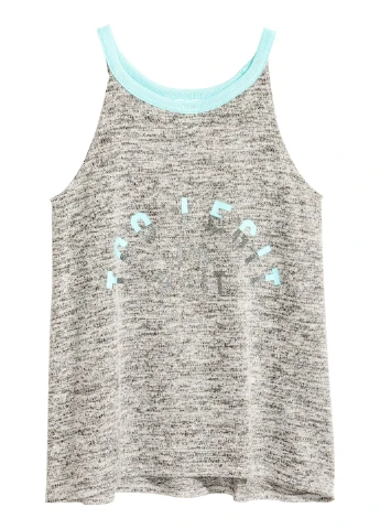 Майка,сірий з принтом, H&M (294313958)