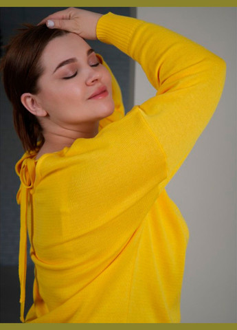 Жовтий демісезонний жіночий однотонний джемпер з натуральної пряжі (dzhemper-n2002-24) Nita