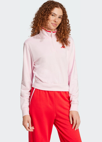 Спортивна кофта Essentials Color Pop French Terry Crop Quarter-Zip adidas (350612859)