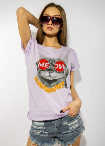 Бузкова літня стильна жіноча футболка (бузковий) Time of Style
