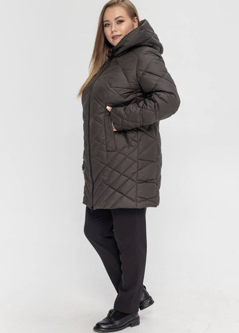 Оливковая (хаки) демисезонная женская демисезонная куртка большого размера SK