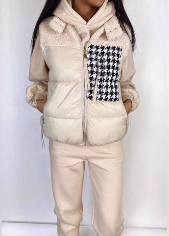 Стильний теплий жіночий костюм трійка на флісі No Brand 372 (260821672)