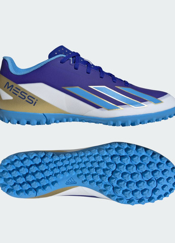 Синие всесезонные футбольные бутсы x crazyfast messi club turf adidas