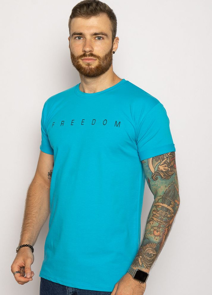 Бирюзовая Мужская футболка Time of Style однотонная • [466] грн купить ...